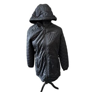 L.L. Bean Women’s Black Hooded Fleece PrimaLoft  Puffer Coat. Brand New!